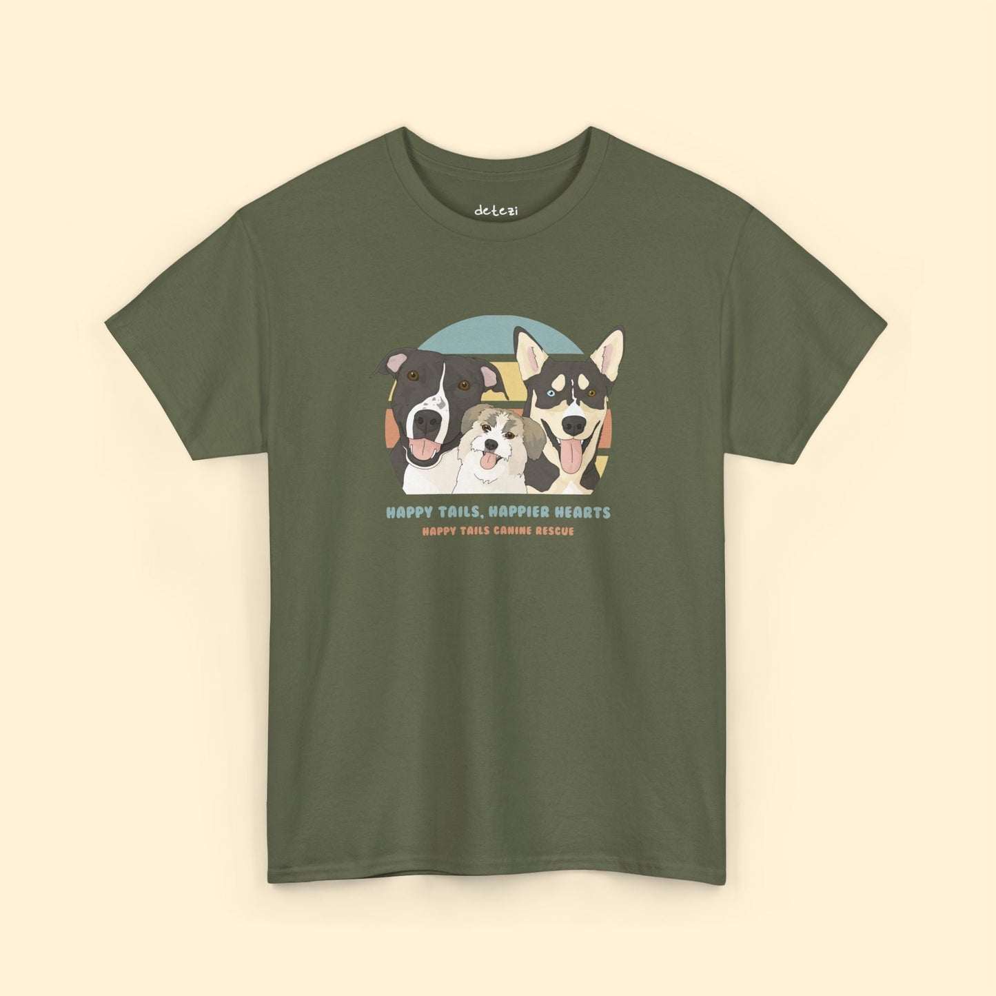Unisex Crewneck T-shirt | FUNDRAISER | Happy Tails Canine Rescue - Detezi Designs-14646664956374264540