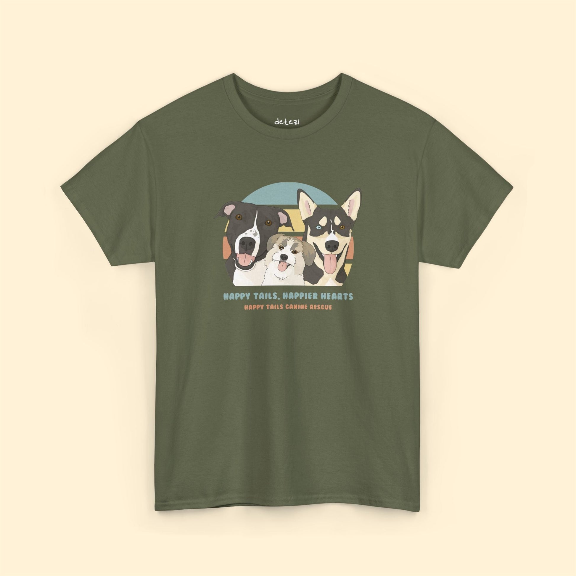 Unisex Crewneck T-shirt | FUNDRAISER | Happy Tails Canine Rescue - Detezi Designs-14646664956374264540