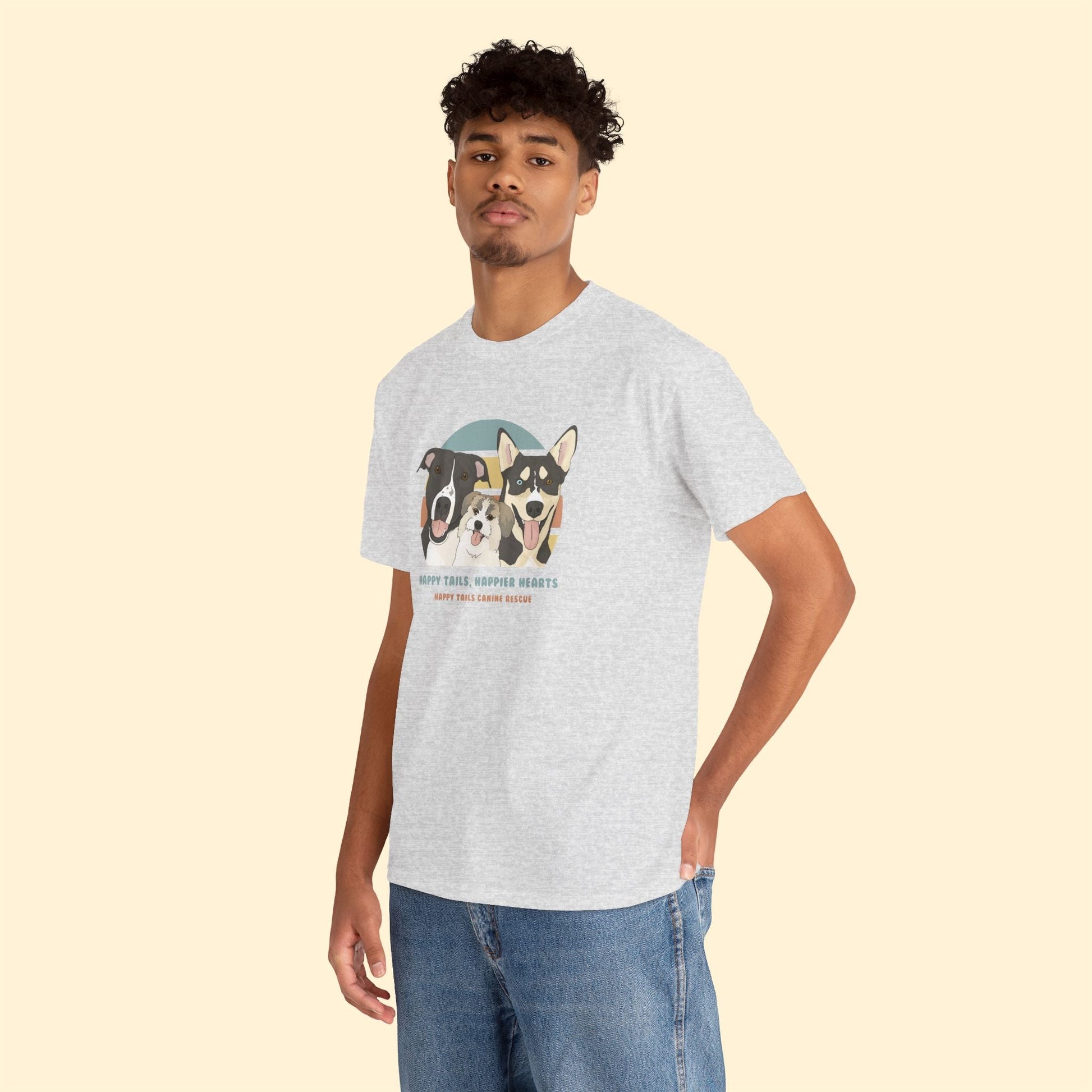Unisex Crewneck T-shirt | FUNDRAISER | Happy Tails Canine Rescue - Detezi Designs-17520101255257455547