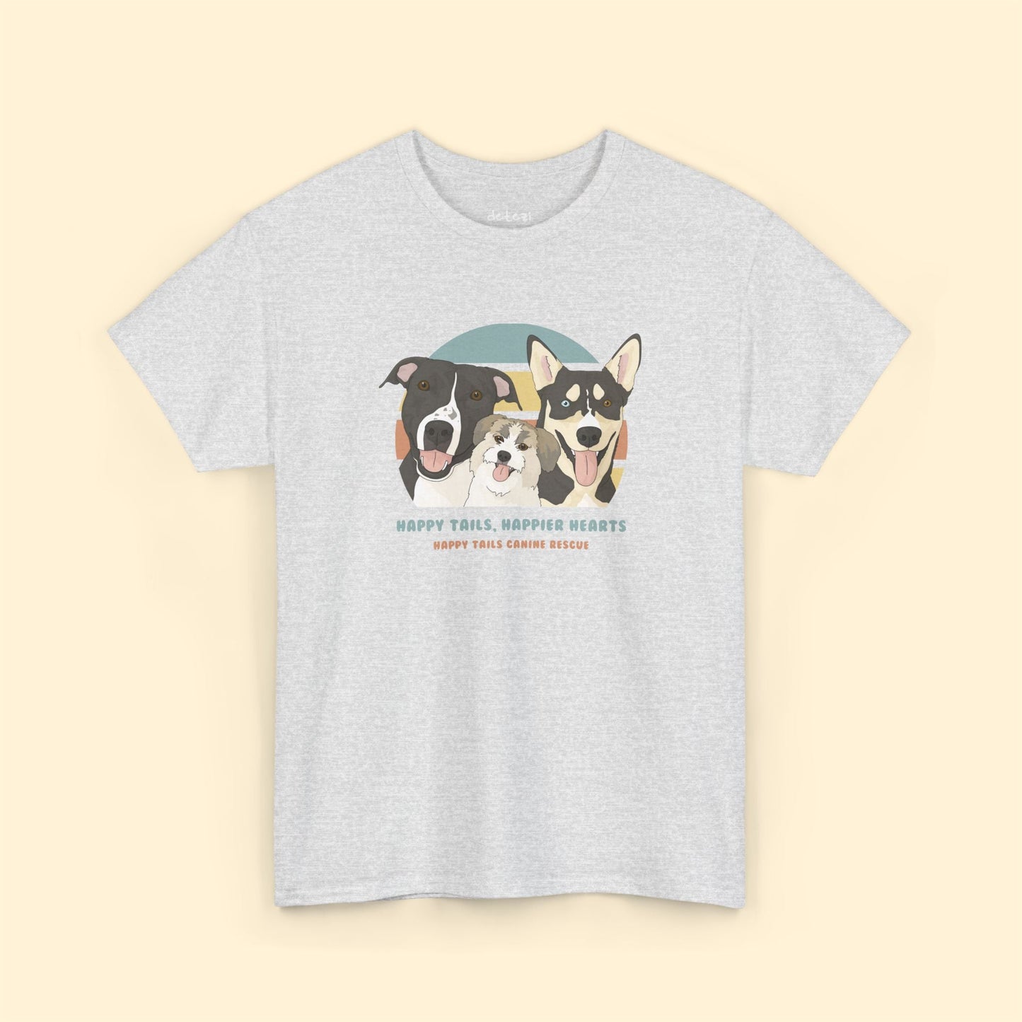 Unisex Crewneck T-shirt | FUNDRAISER | Happy Tails Canine Rescue - Detezi Designs-17520101255257455547