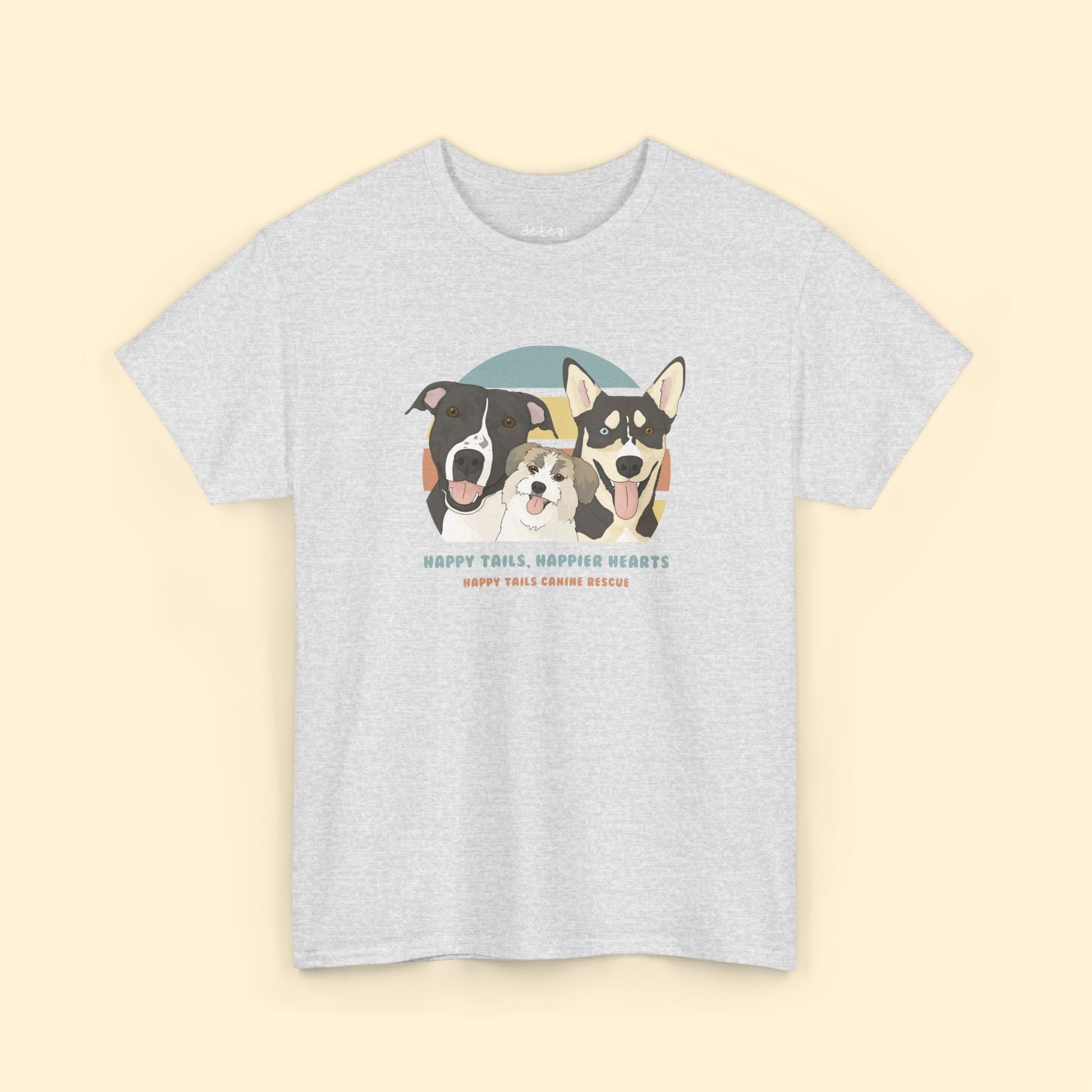Unisex Crewneck T-shirt | FUNDRAISER | Happy Tails Canine Rescue - Detezi Designs-17520101255257455547