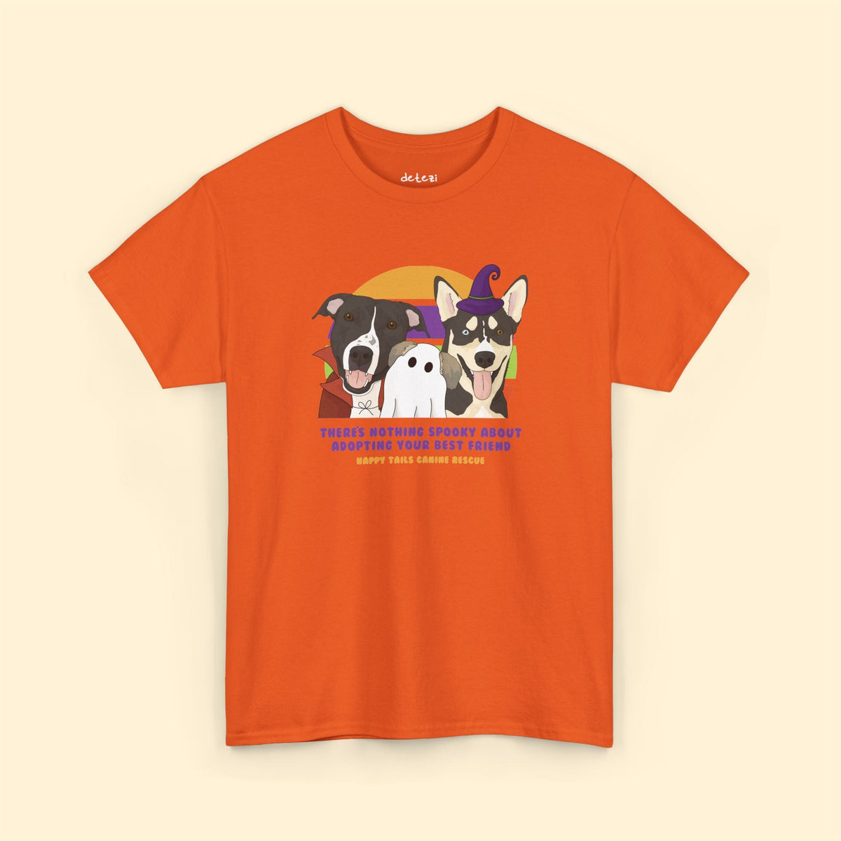Unisex Crewneck T-shirt | FUNDRAISER | Happy Tails Canine Rescue | Halloween - Detezi Designs-36999099196309204992