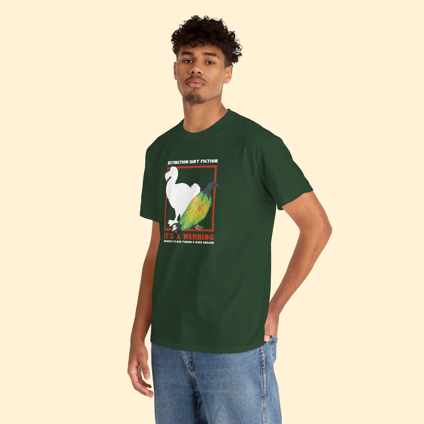 Unisex Crewneck T-shirt | FUNDRAISER | Moose's Flock | Extinction is a Warning - Detezi Designs - 11470260071065295240