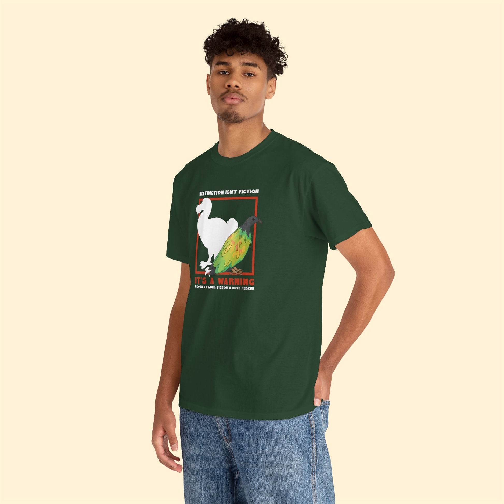 Unisex Crewneck T-shirt | FUNDRAISER | Moose's Flock | Extinction is a Warning - Detezi Designs - 11470260071065295240