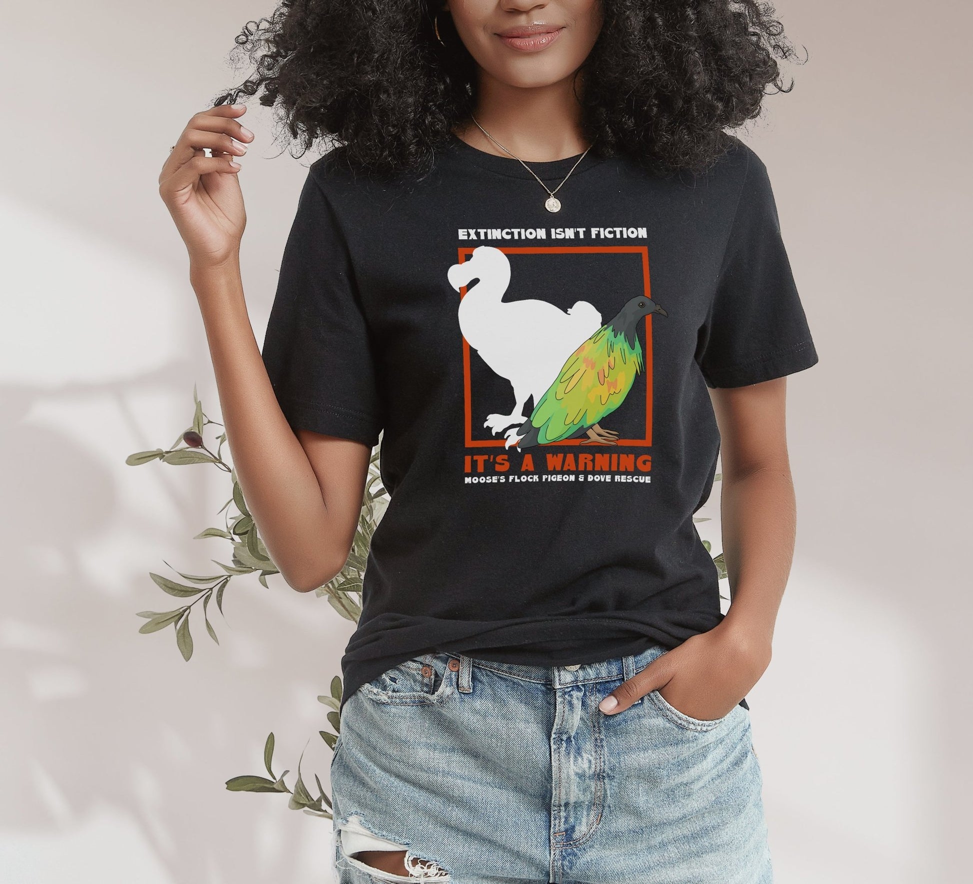 Unisex Crewneck T-shirt | FUNDRAISER | Moose's Flock | Extinction is a Warning - Detezi Designs - 11470260071065295240