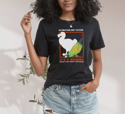 Unisex Crewneck T-shirt | FUNDRAISER | Moose's Flock | Extinction is a Warning - Detezi Designs - 11470260071065295240