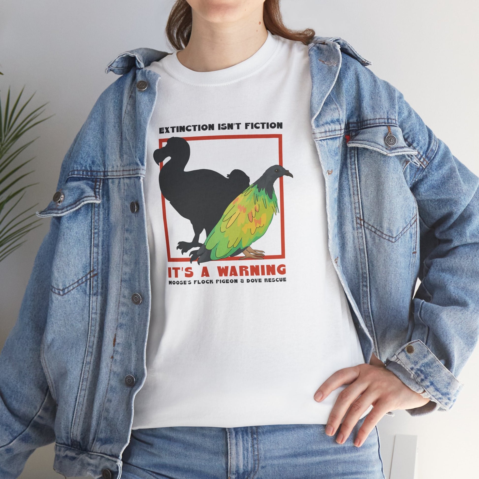 Unisex Crewneck T-shirt | FUNDRAISER | Moose's Flock | Extinction is a Warning - Detezi Designs - 11470260071065295240