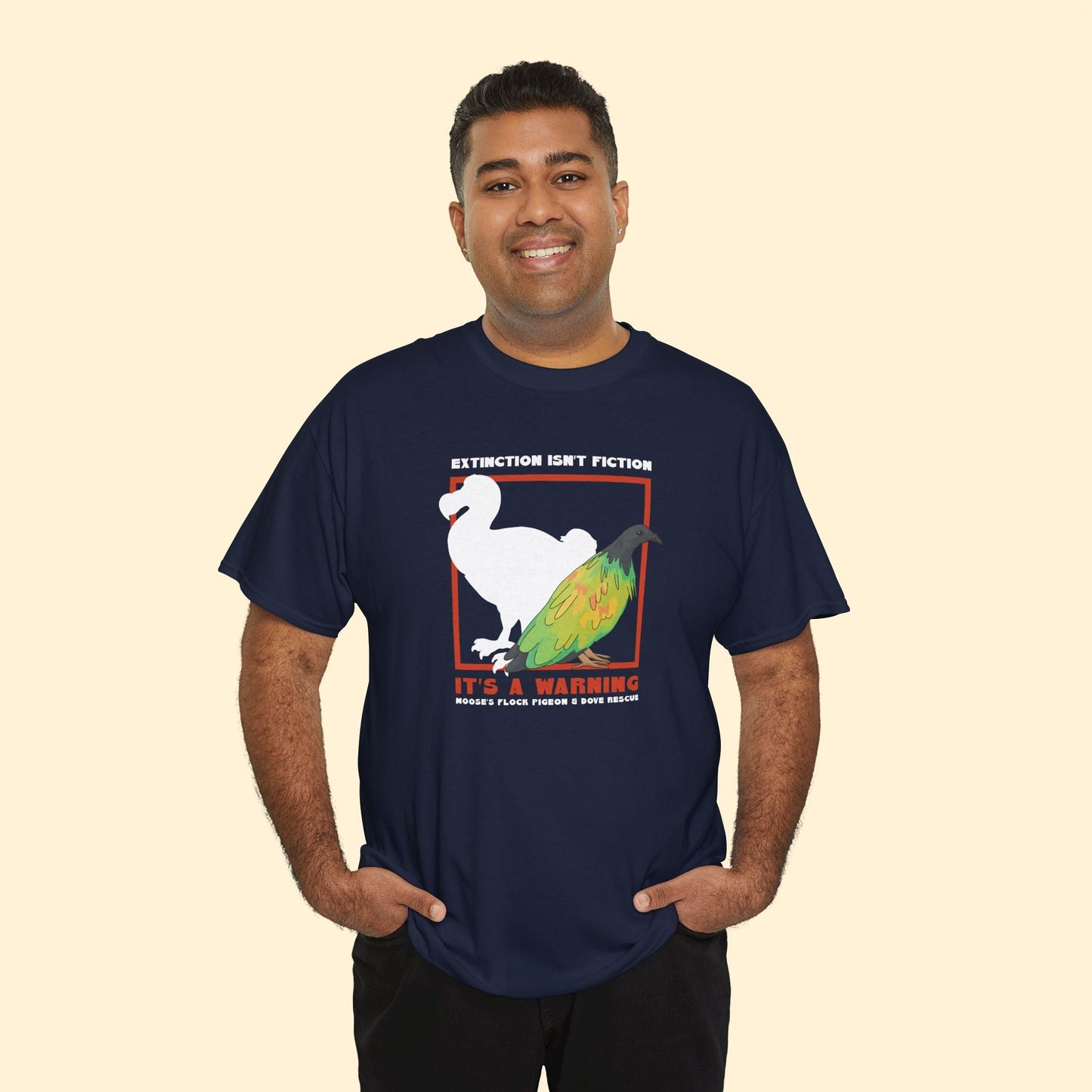 Unisex Crewneck T-shirt | FUNDRAISER | Moose's Flock | Extinction is a Warning - Detezi Designs - 11470260071065295240