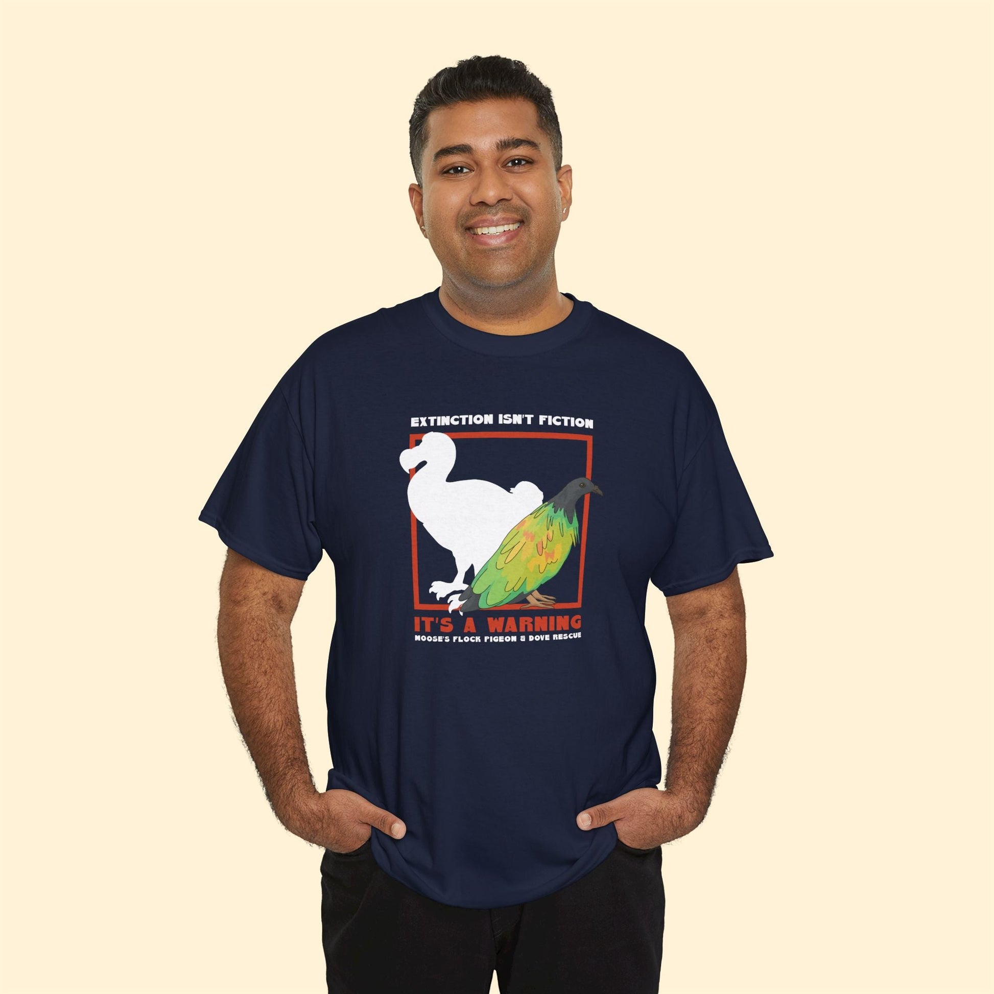 Unisex Crewneck T-shirt | FUNDRAISER | Moose's Flock | Extinction is a Warning - Detezi Designs - 11470260071065295240