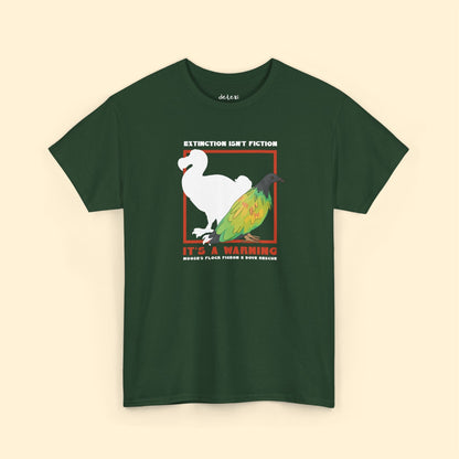 Unisex Crewneck T-shirt | FUNDRAISER | Moose's Flock | Extinction is a Warning - Detezi Designs - 19015437545510759406