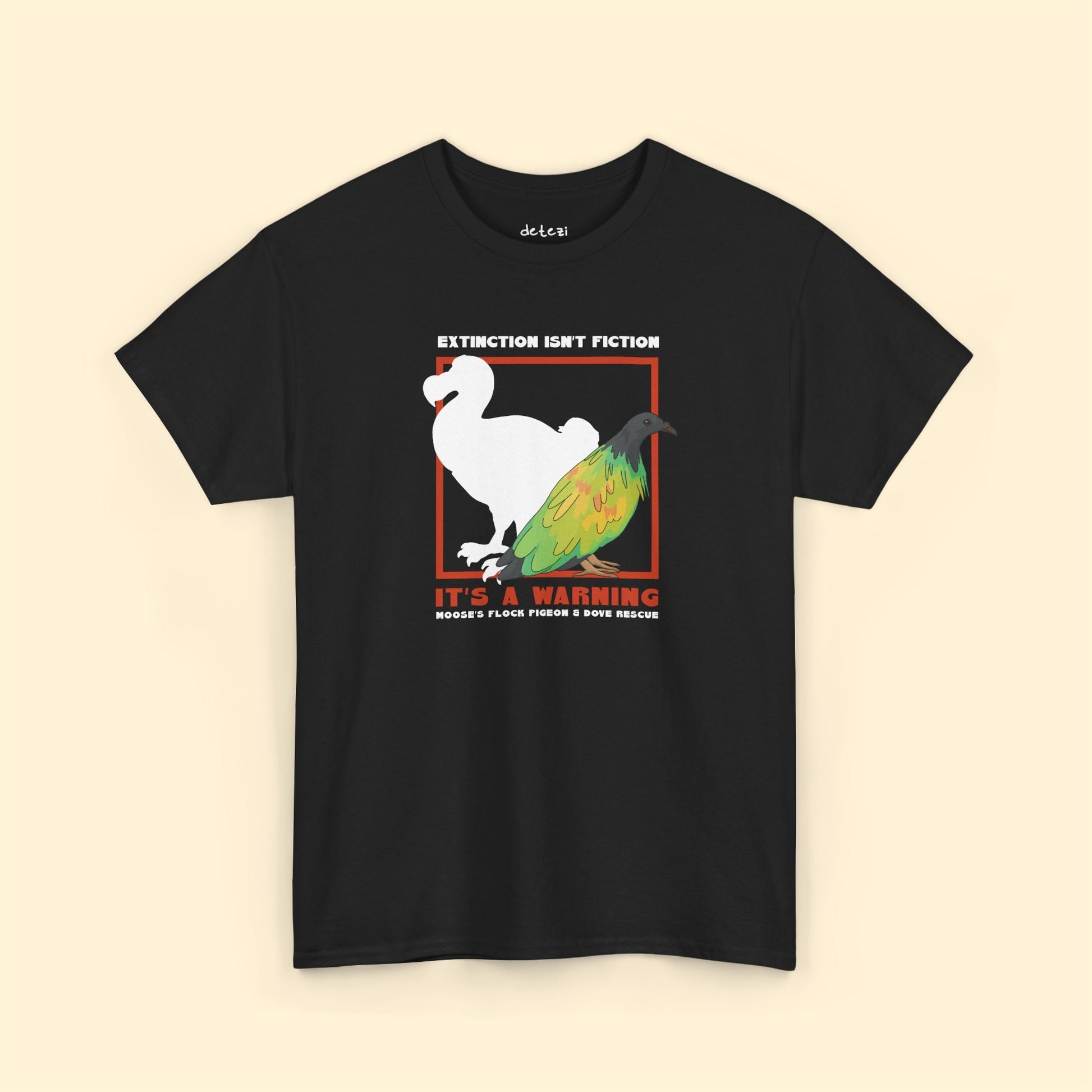 Unisex Crewneck T-shirt | FUNDRAISER | Moose's Flock | Extinction is a Warning - Detezi Designs - 32618691475416968089