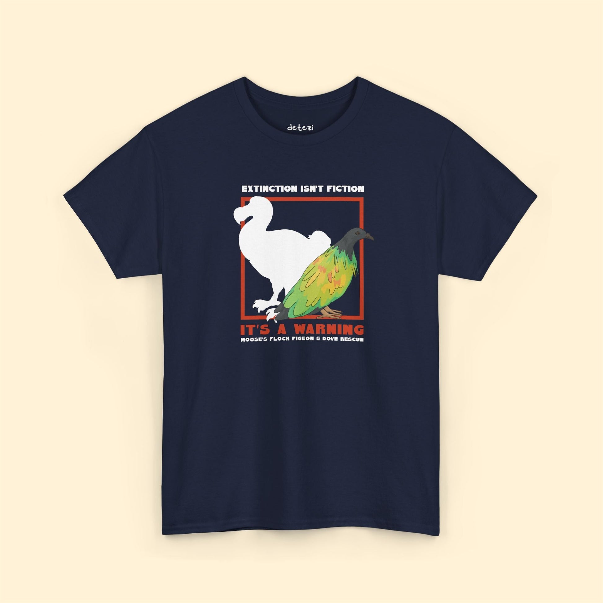 Unisex Crewneck T-shirt | FUNDRAISER | Moose's Flock | Extinction is a Warning - Detezi Designs - 70403767389168516418