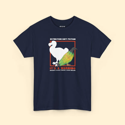 Unisex Crewneck T-shirt | FUNDRAISER | Moose's Flock | Extinction is a Warning - Detezi Designs - 70403767389168516418