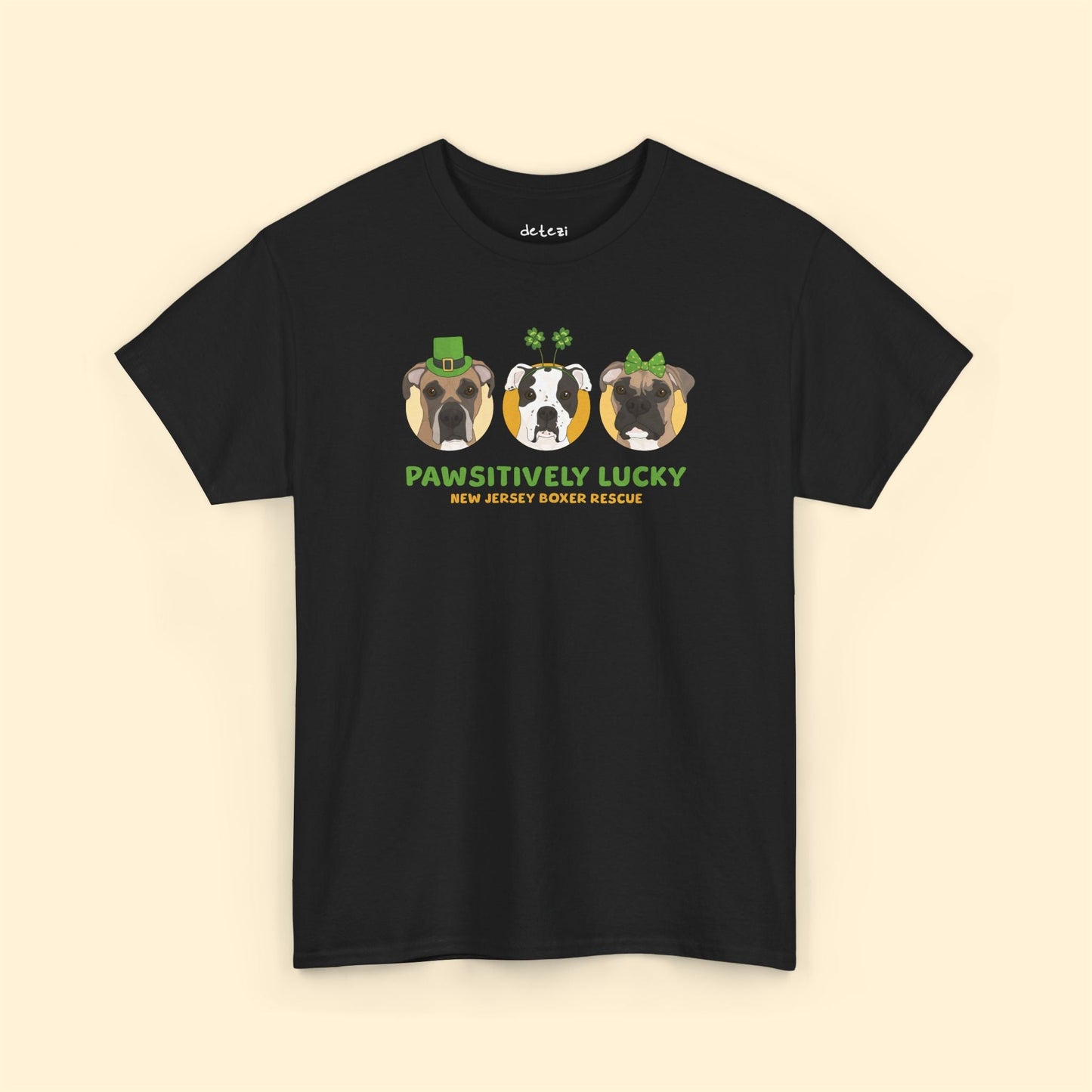 Unisex Crewneck T-shirt | FUNDRAISER | New Jersey Boxer Rescue | St. Patrick's Day - Detezi Designs - 20360110358684785889