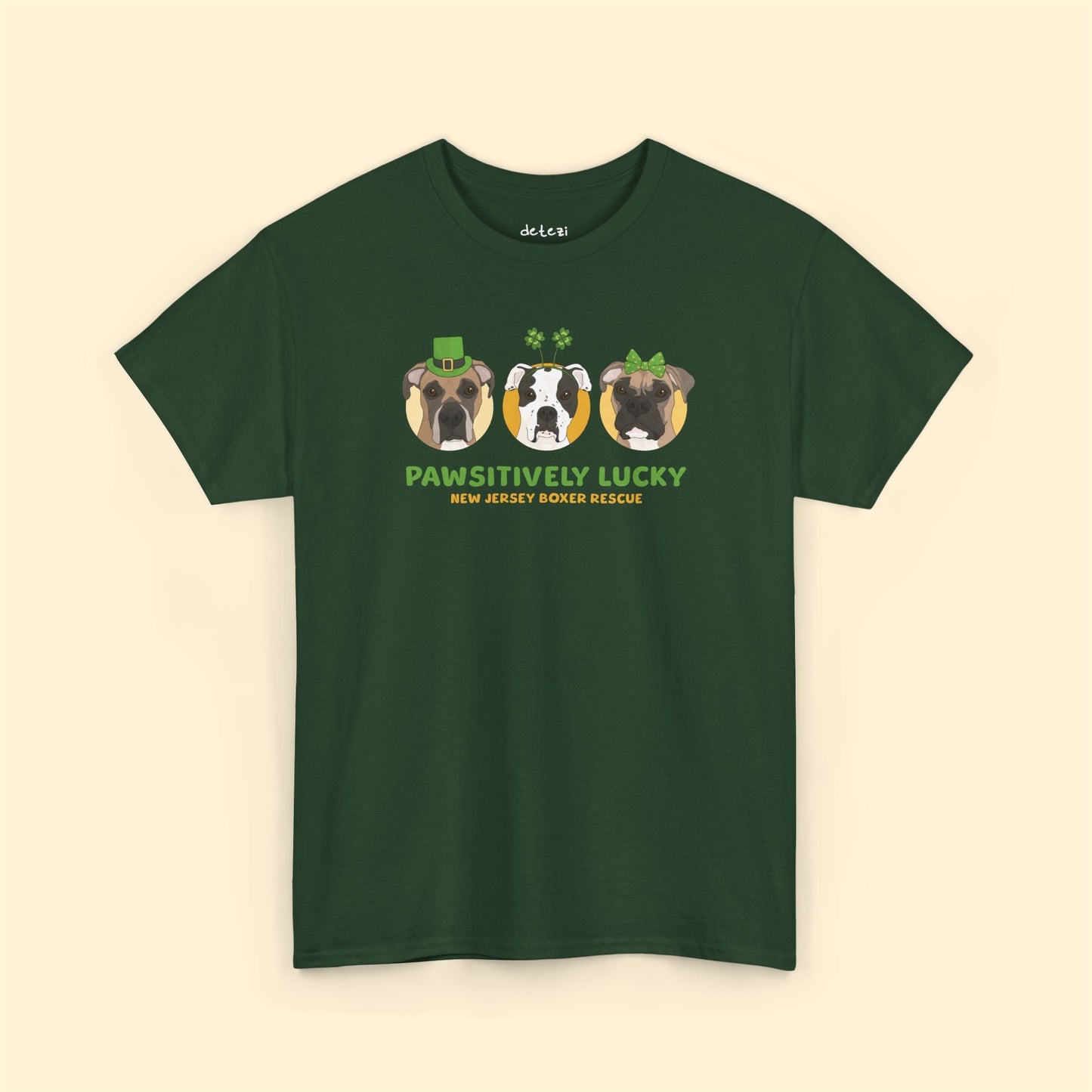 Unisex Crewneck T-shirt | FUNDRAISER | New Jersey Boxer Rescue | St. Patrick's Day - Detezi Designs - 21858728505591262456