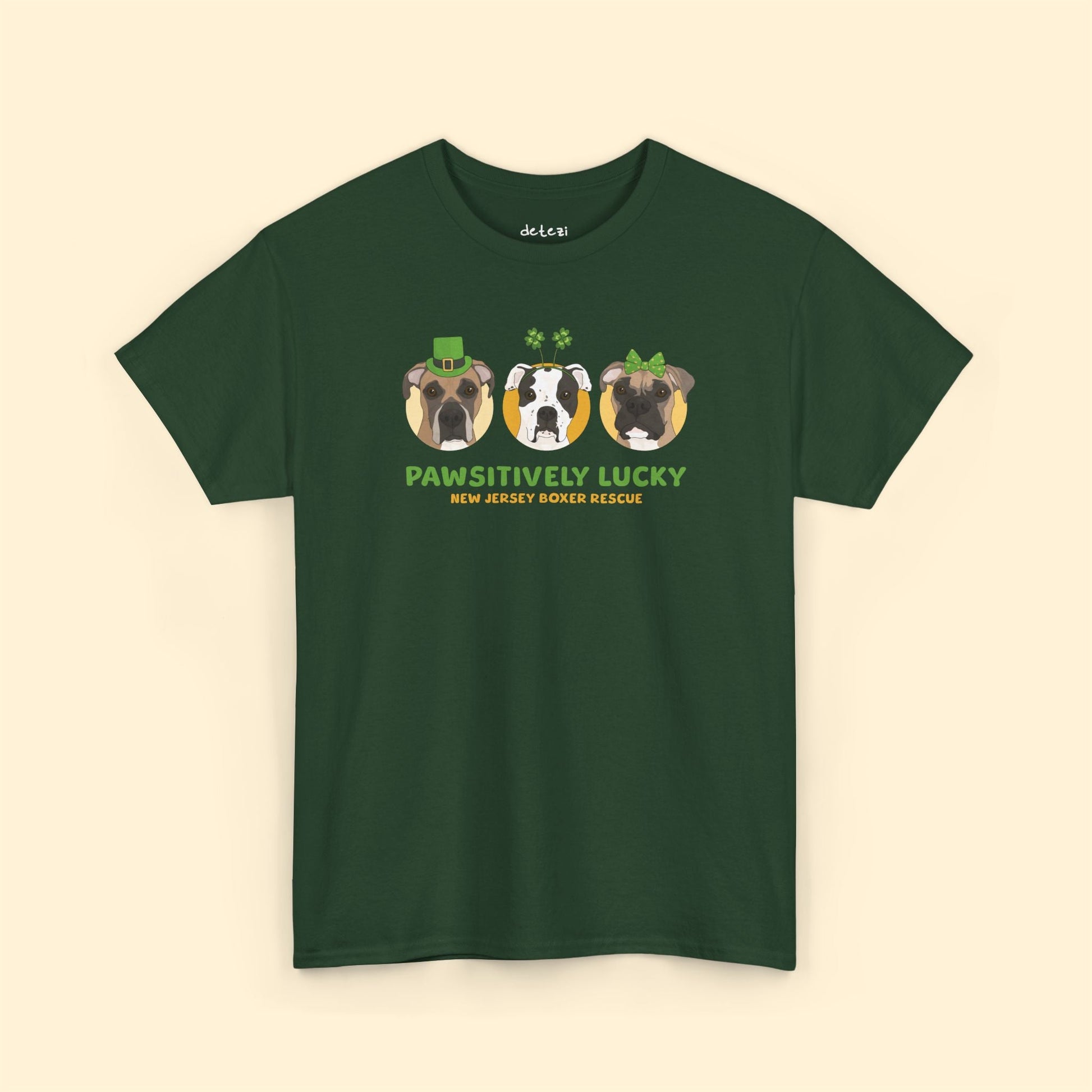 Unisex Crewneck T-shirt | FUNDRAISER | New Jersey Boxer Rescue | St. Patrick's Day - Detezi Designs - 21858728505591262456