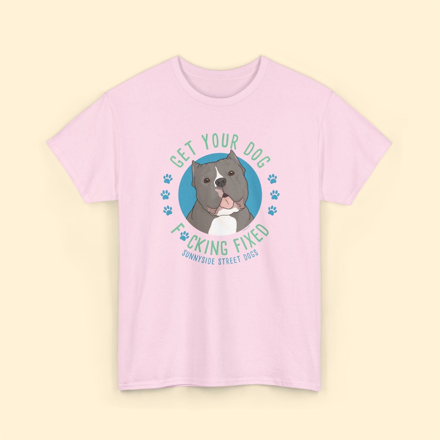 Unisex Crewneck T-shirt | FUNDRAISER | Sunnyside Street Dogs | Get Your Dog F*cking Fixed - Detezi Designs - 15912259496477864991