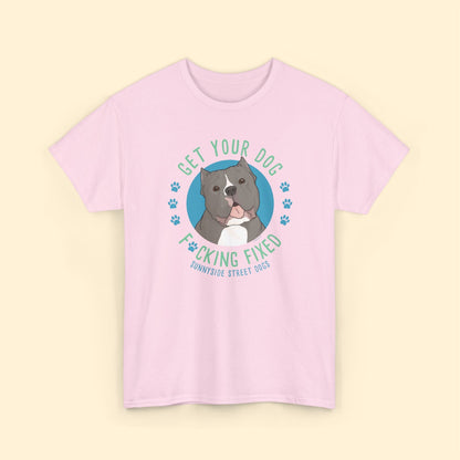 Unisex Crewneck T-shirt | FUNDRAISER | Sunnyside Street Dogs | Get Your Dog F*cking Fixed - Detezi Designs - 15912259496477864991
