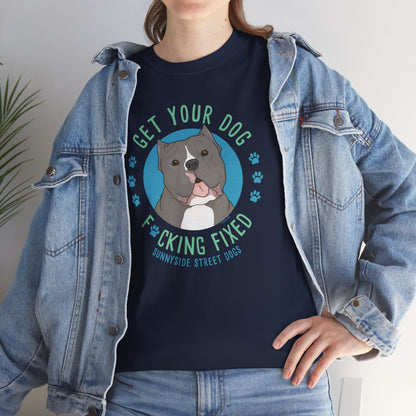 Unisex Crewneck T-shirt | FUNDRAISER | Sunnyside Street Dogs | Get Your Dog F*cking Fixed - Detezi Designs - 26348328200870687052