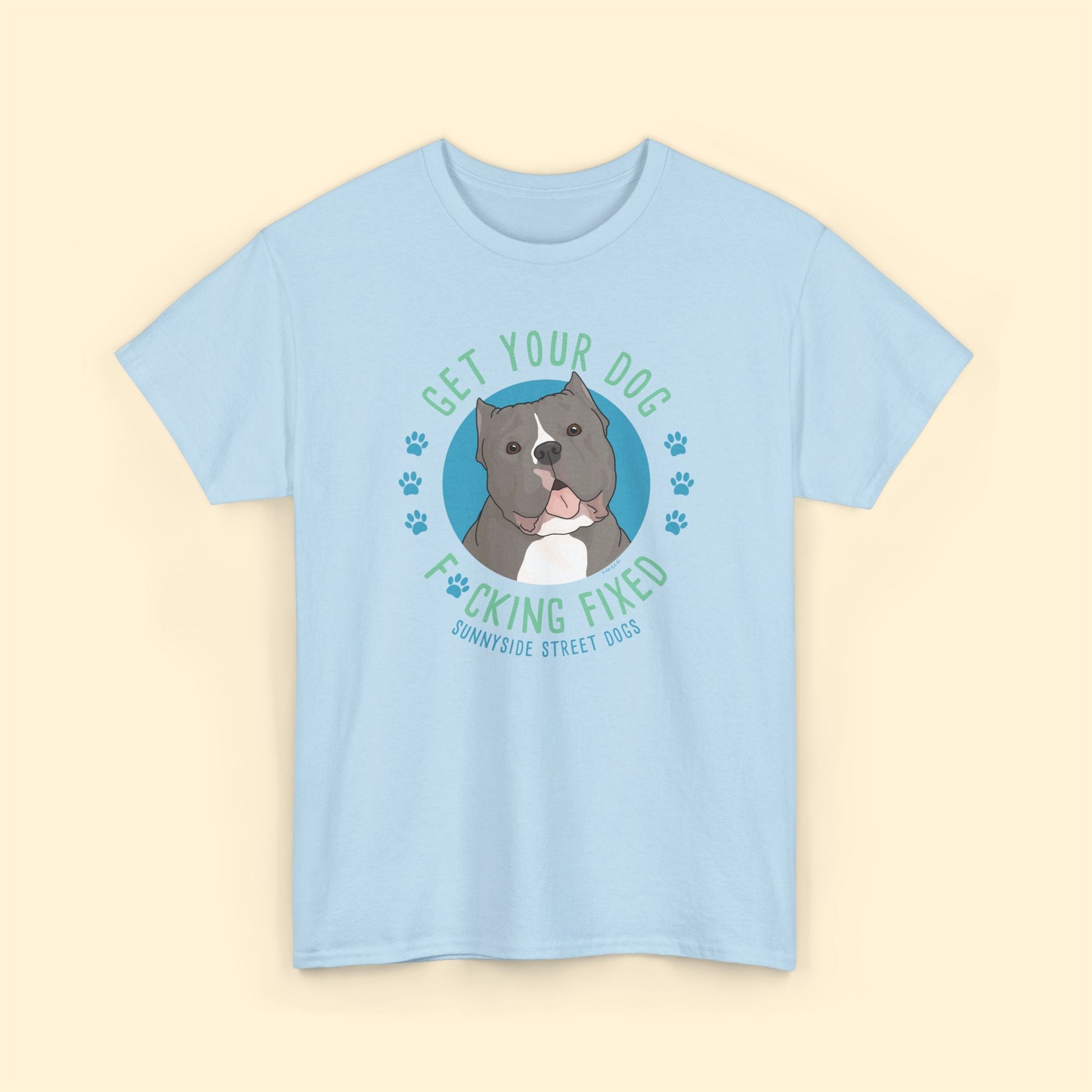 Unisex Crewneck T-shirt | FUNDRAISER | Sunnyside Street Dogs | Get Your Dog F*cking Fixed - Detezi Designs - 27294255088252660786