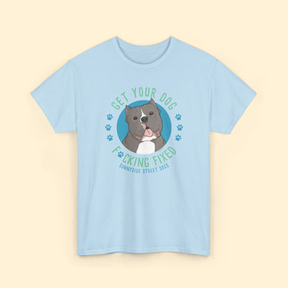 Unisex Crewneck T-shirt | FUNDRAISER | Sunnyside Street Dogs | Get Your Dog F*cking Fixed - Detezi Designs - 27294255088252660786