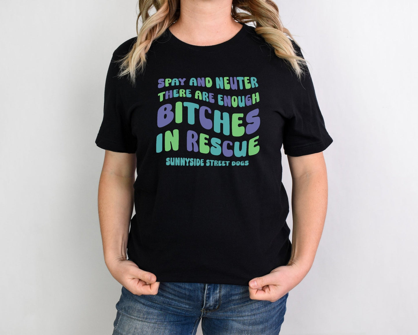 Unisex Crewneck T-shirt | FUNDRAISER | Sunnyside Street Dogs | Spay & Neuter - Detezi Designs - 15982334363549798321