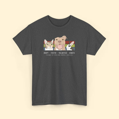 Unisex T-shirt | FUNDRAISER | Friends of Oakland Animal Services - Detezi Designs - 31320227628349168289
