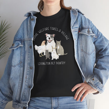 Unisex T-shirt | FUNDRAISER | Lexington Pet Pantry | It Takes A Village - Detezi Designs - 18933777219357776893