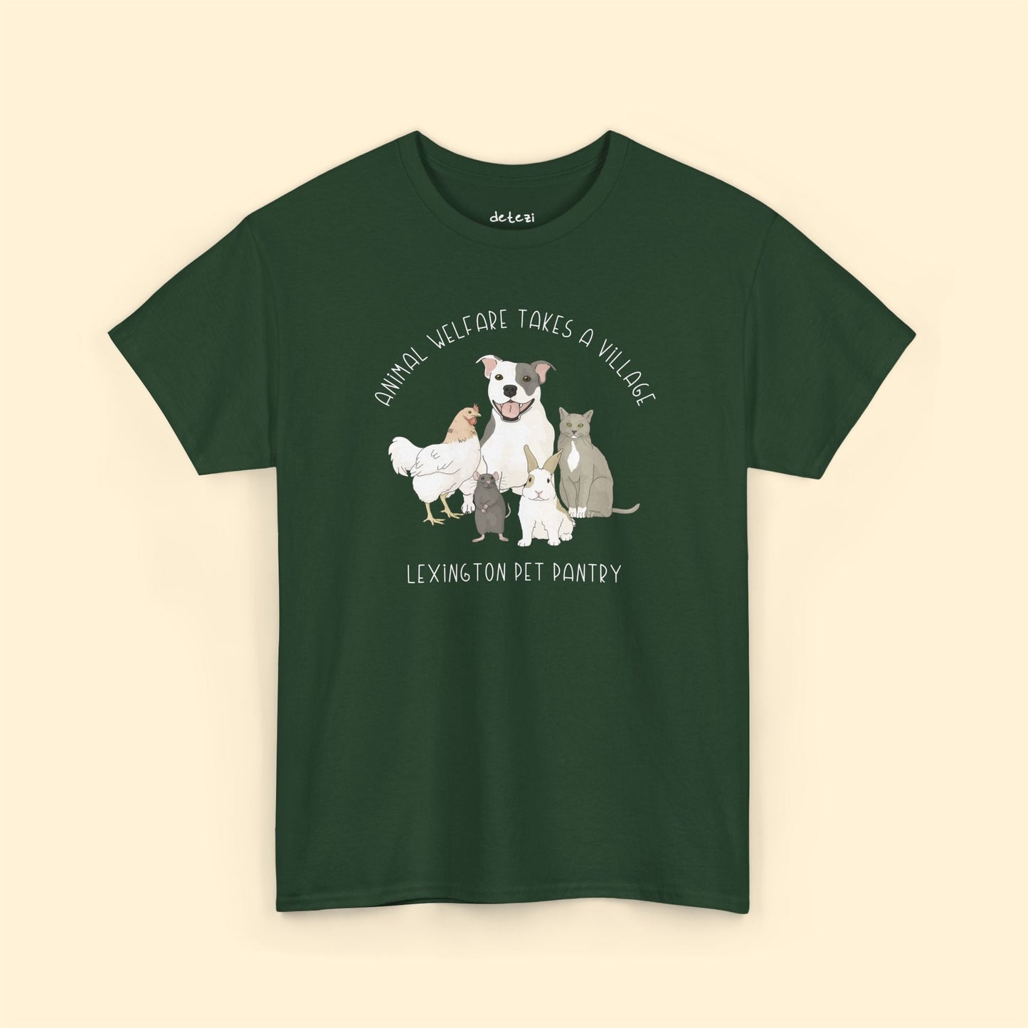 Unisex T-shirt | FUNDRAISER | Lexington Pet Pantry | It Takes A Village - Detezi Designs - 18933777219357776893