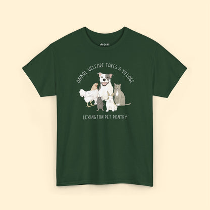 Unisex T-shirt | FUNDRAISER | Lexington Pet Pantry | It Takes A Village - Detezi Designs - 18933777219357776893
