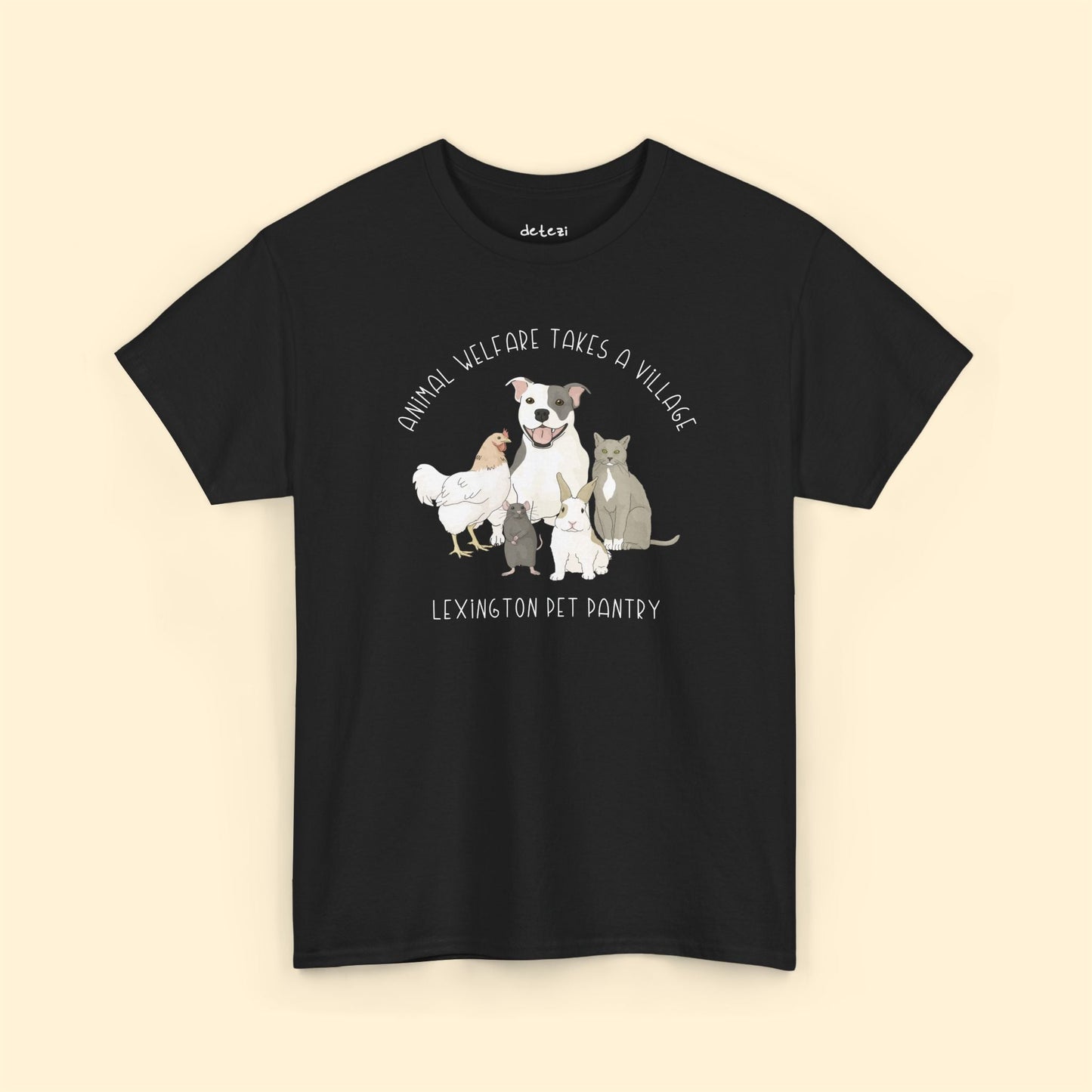 Unisex T-shirt | FUNDRAISER | Lexington Pet Pantry | It Takes A Village - Detezi Designs - 23793394478714791985