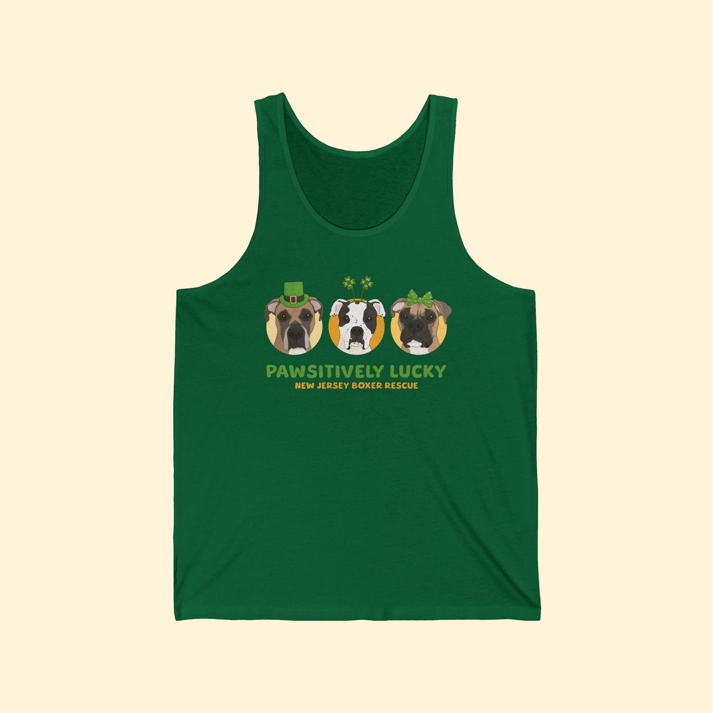Unisex Tank | FUNDRAISER | New Jersey Boxer Rescue | St. Patrick's Day - Detezi Designs - 11549835905251185825