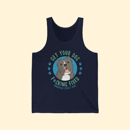 Unisex Tank | FUNDRAISER | Sunnyside Street Dogs | Get Your Dog F*cking Fixed - Detezi Designs - 18805066130383153492