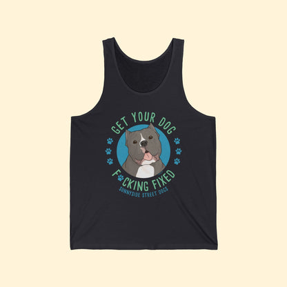 Unisex Tank | FUNDRAISER | Sunnyside Street Dogs | Get Your Dog F*cking Fixed - Detezi Designs - 32330172176140955407
