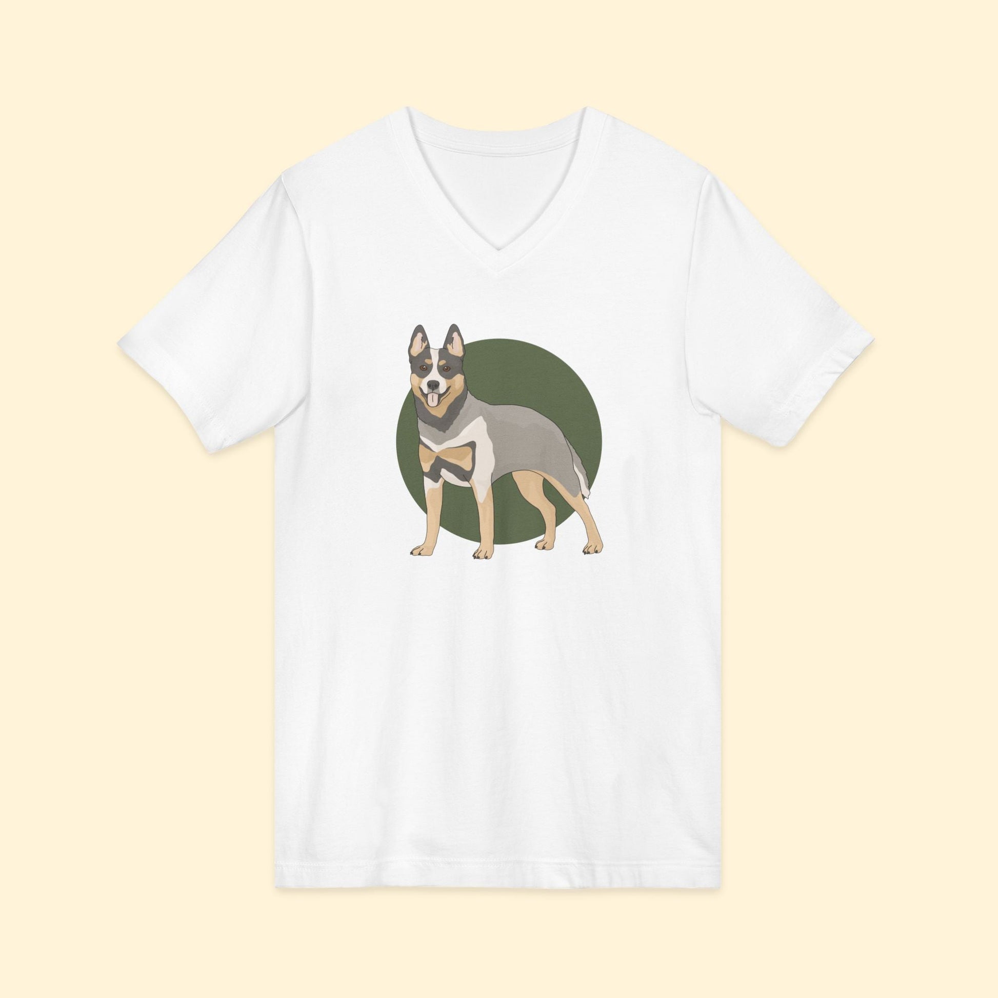 Unisex V - Neck Tee | Australian Cattle Dog | Blue Heeler - Detezi Designs - 14635440572625298267