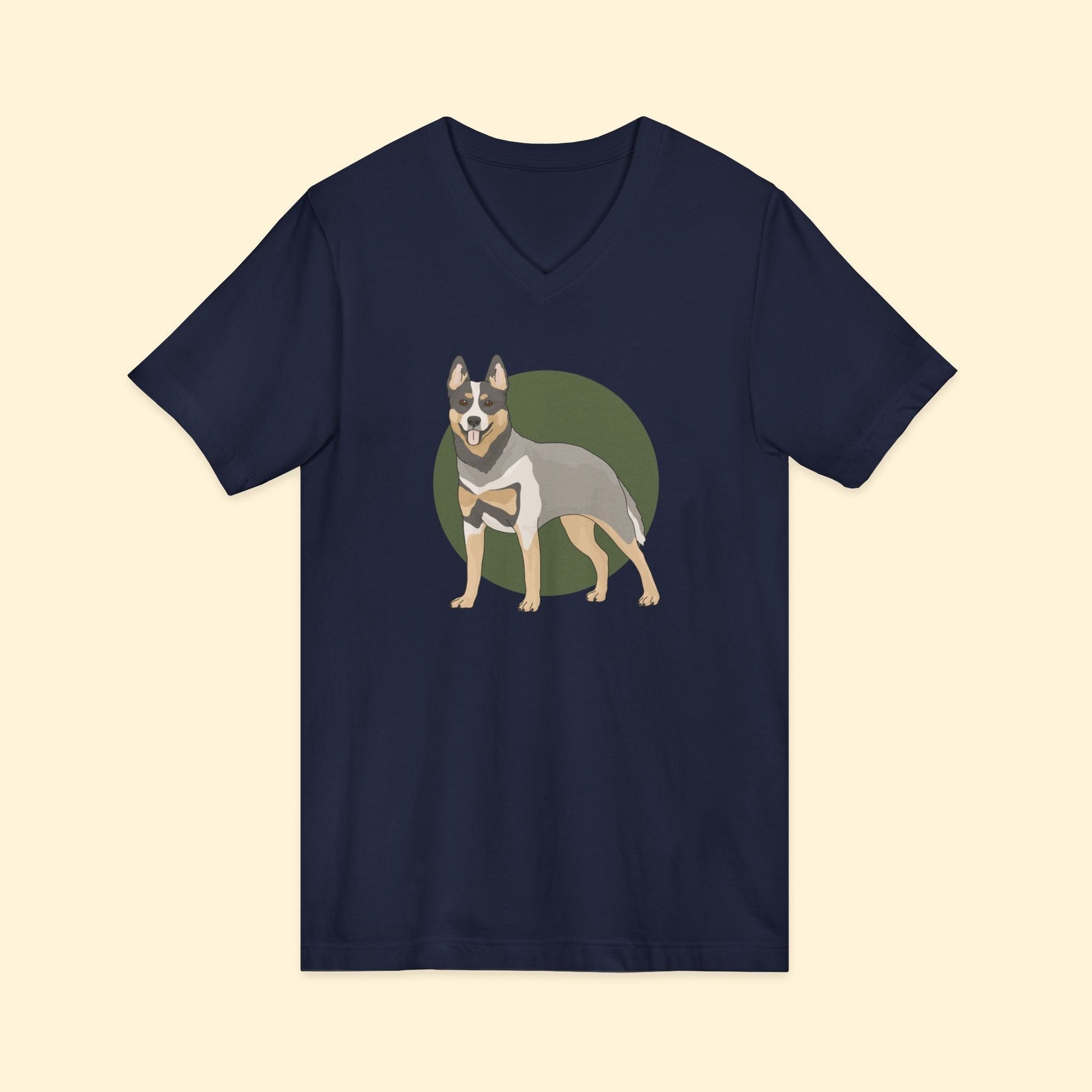 Unisex V - Neck Tee | Australian Cattle Dog | Blue Heeler - Detezi Designs - 31670999795573896375