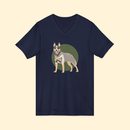 Unisex V - Neck Tee | Australian Cattle Dog | Blue Heeler - Detezi Designs - 31670999795573896375