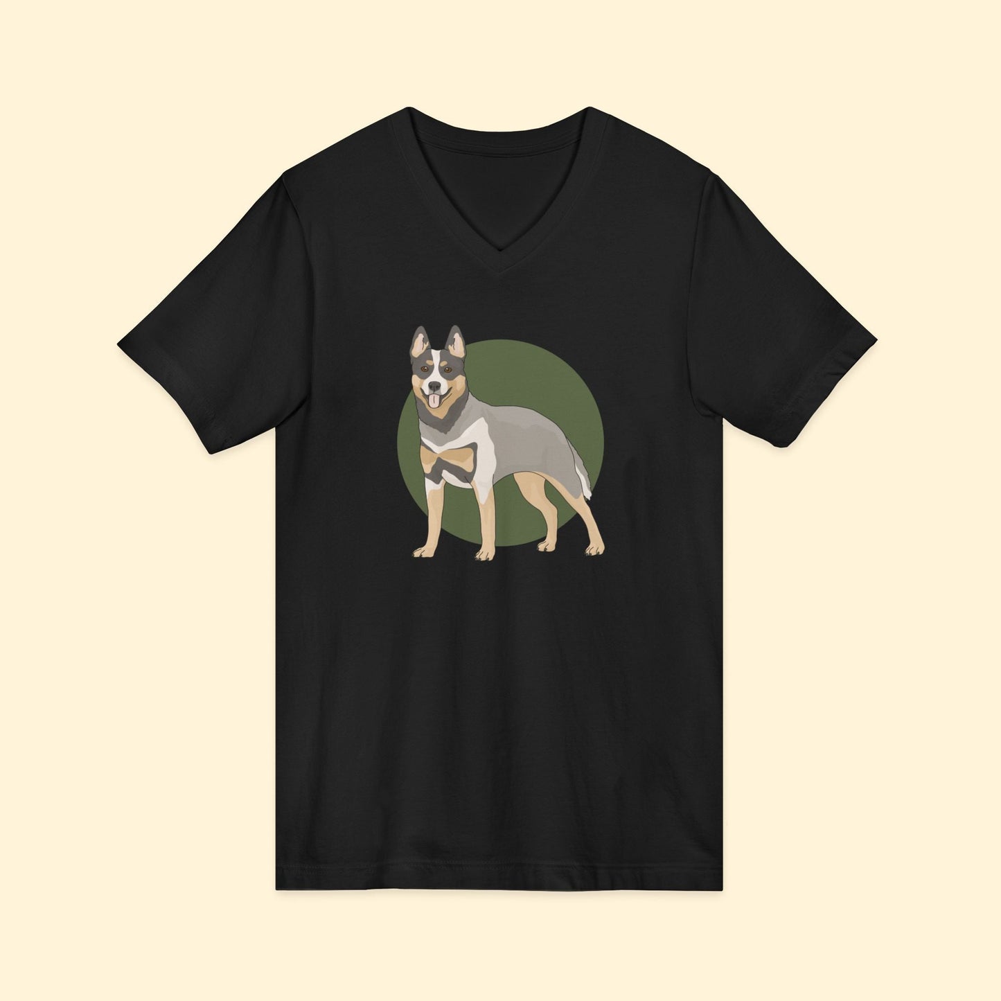 Unisex V - Neck Tee | Australian Cattle Dog | Blue Heeler - Detezi Designs - 69901458010322468552