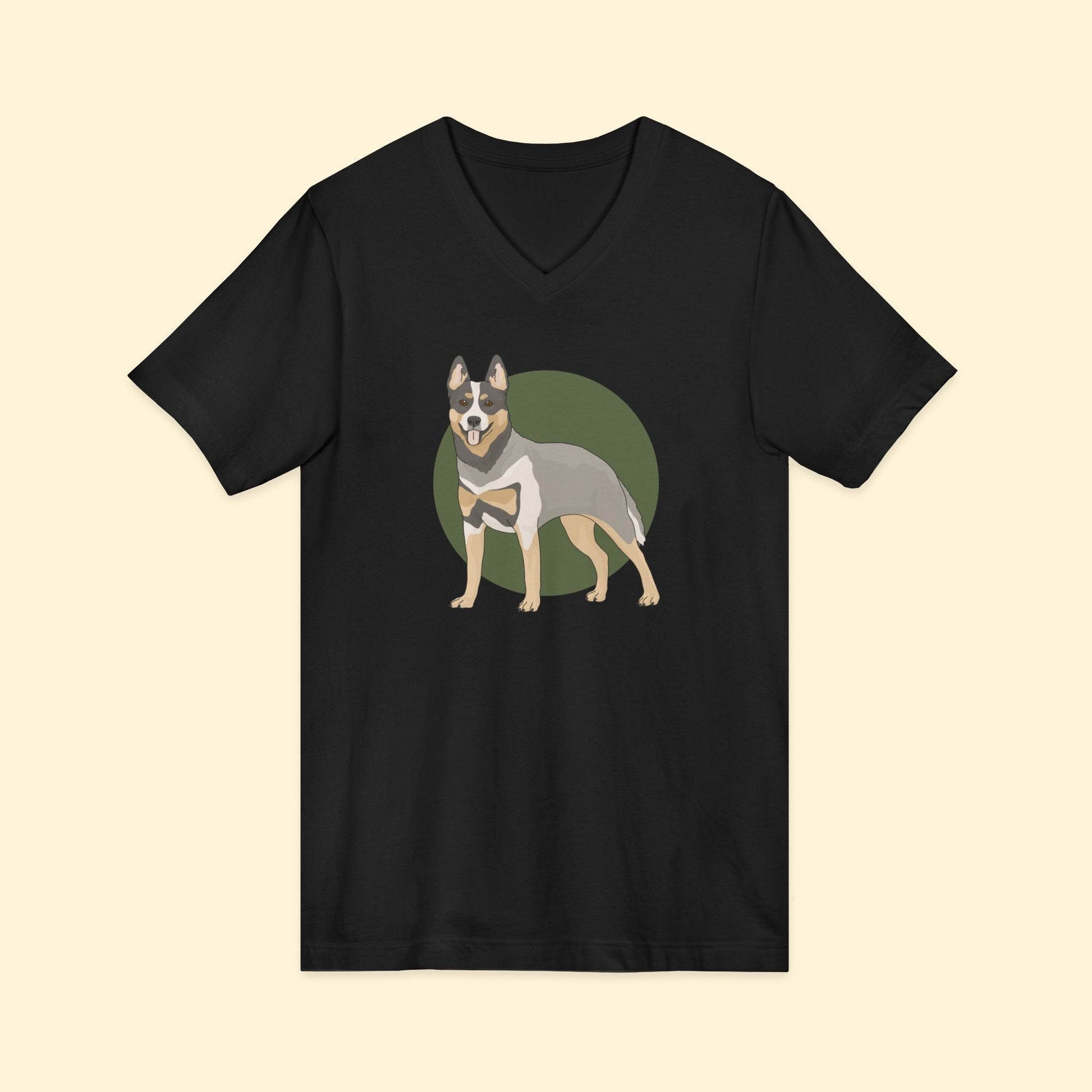 Unisex V - Neck Tee | Australian Cattle Dog | Blue Heeler - Detezi Designs - 69901458010322468552