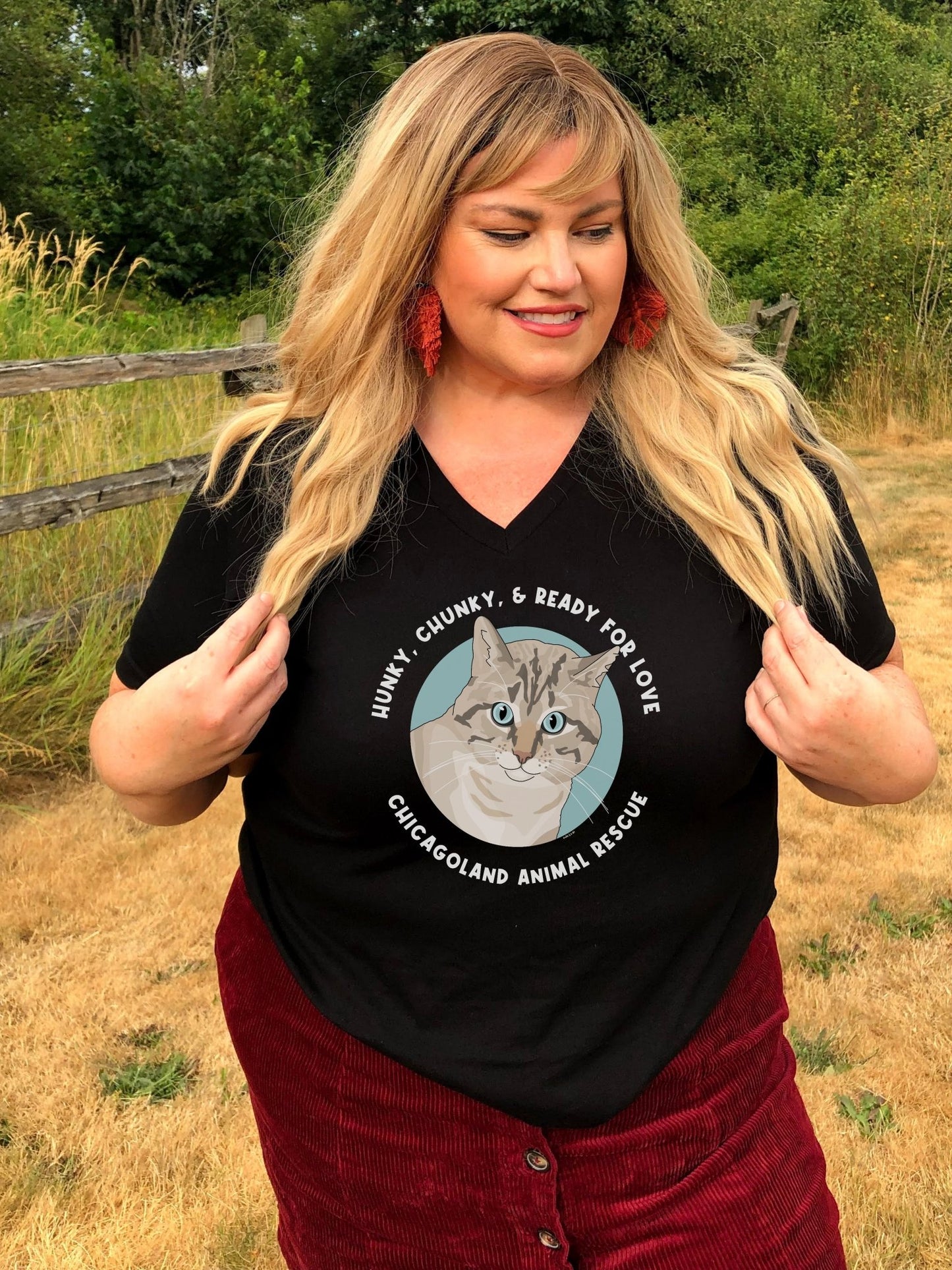 Unisex V - Neck Tee | FUNDRAISER | Chicagoland Animal Rescue - Detezi Designs - 18236787911523341785