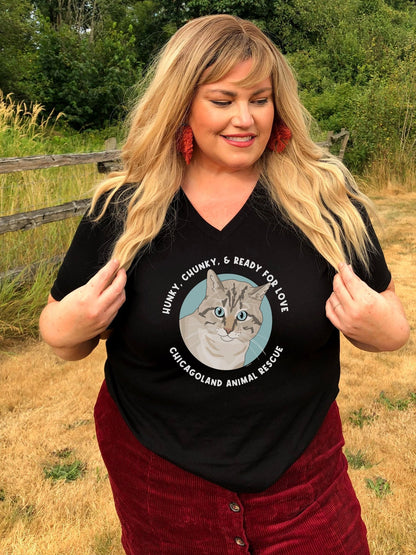 Unisex V - Neck Tee | FUNDRAISER | Chicagoland Animal Rescue - Detezi Designs - 18236787911523341785
