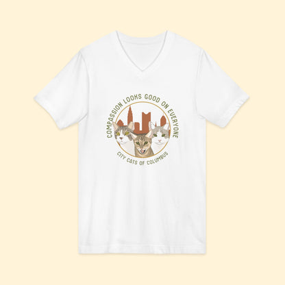 Unisex V-Neck Tee | FUNDRAISER | City Cats of Columbus - Detezi Designs-12170803281928875699
