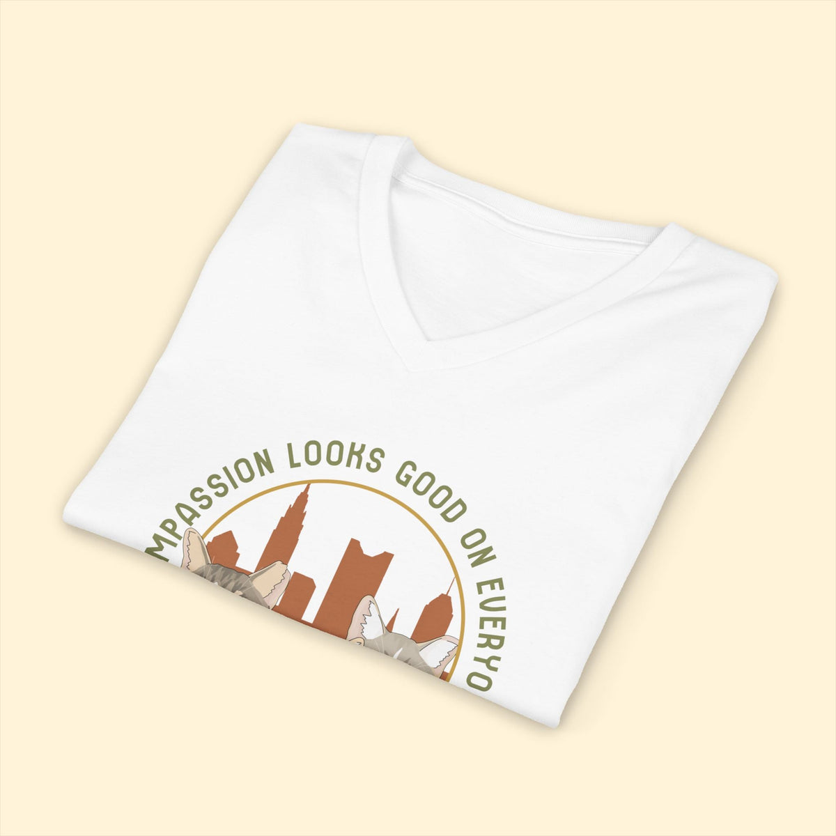 Unisex V-Neck Tee | FUNDRAISER | City Cats of Columbus - Detezi Designs-24855043972276274374