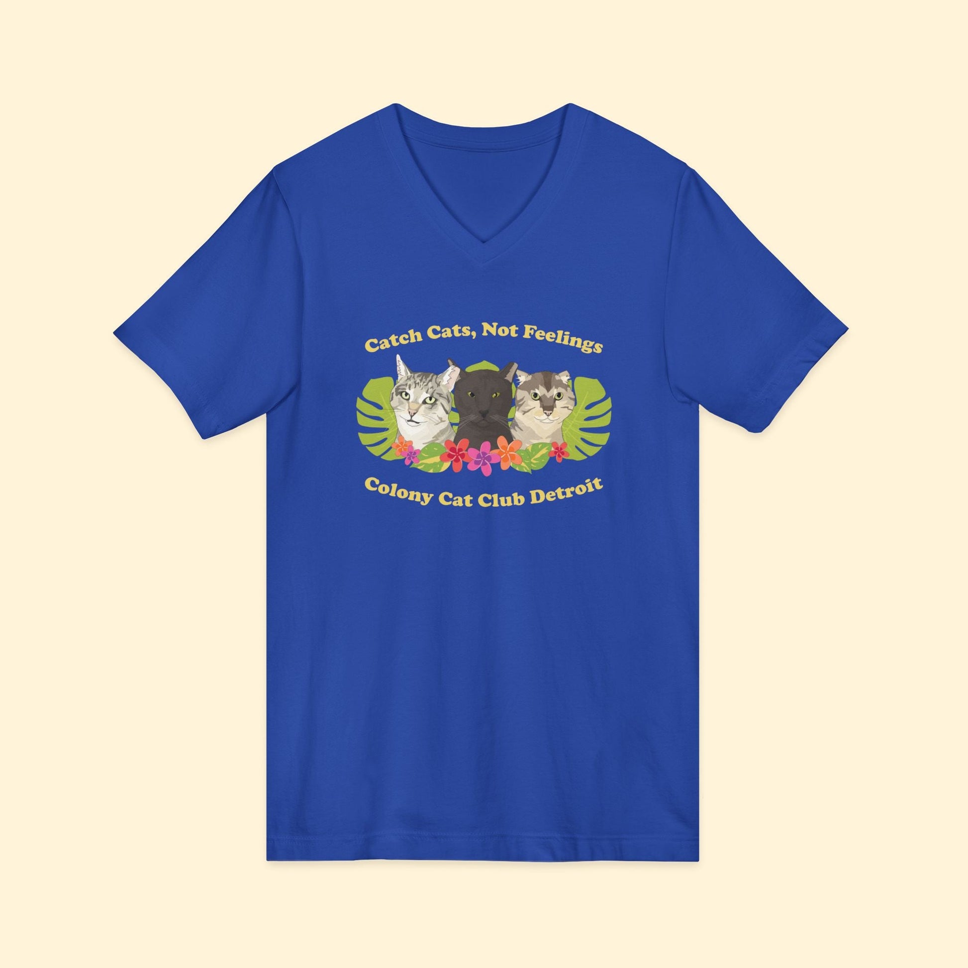 Unisex V - Neck Tee | FUNDRAISER | Colony Cat Club - Detezi Designs - 14249879751847894899