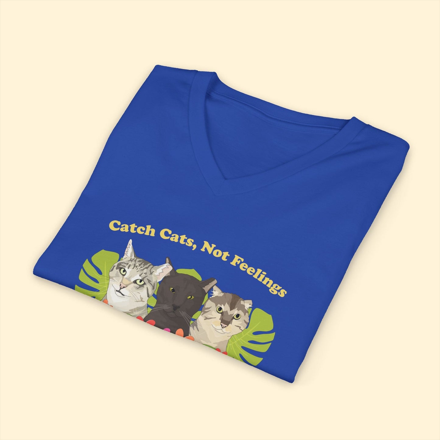 Unisex V - Neck Tee | FUNDRAISER | Colony Cat Club - Detezi Designs - 33399732136687764257