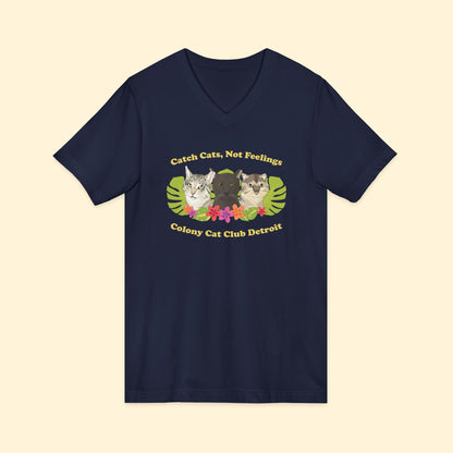 Unisex V - Neck Tee | FUNDRAISER | Colony Cat Club - Detezi Designs - 33399732136687764257
