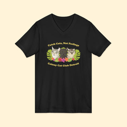 Unisex V - Neck Tee | FUNDRAISER | Colony Cat Club - Detezi Designs - 93387651711293142000