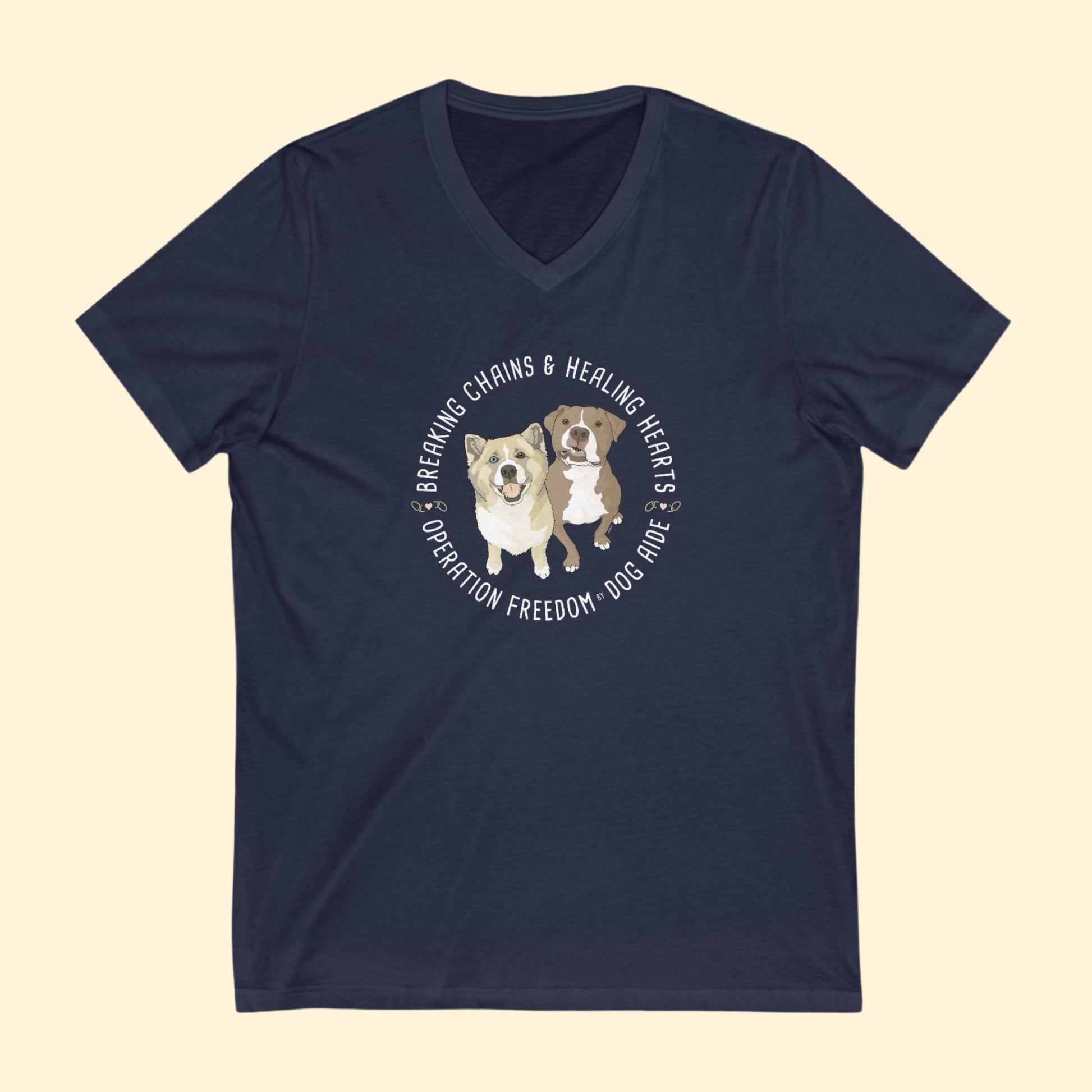 Unisex V - Neck Tee | FUNDRAISER | Dog Aide - Detezi Designs - 13586491821635590205