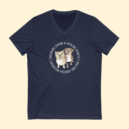 Unisex V - Neck Tee | FUNDRAISER | Dog Aide - Detezi Designs - 13586491821635590205