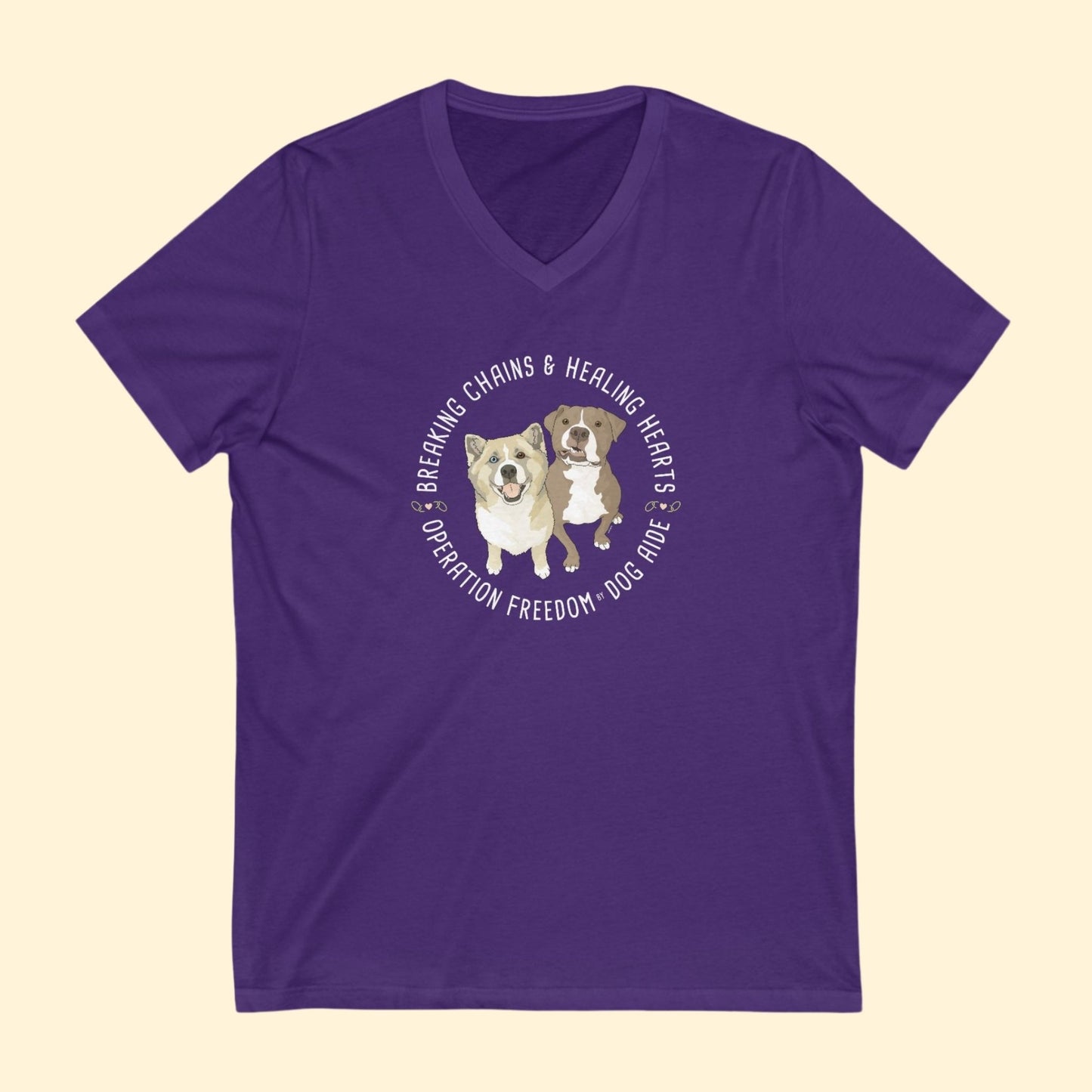 Unisex V - Neck Tee | FUNDRAISER | Dog Aide - Detezi Designs - 26121272267741621527